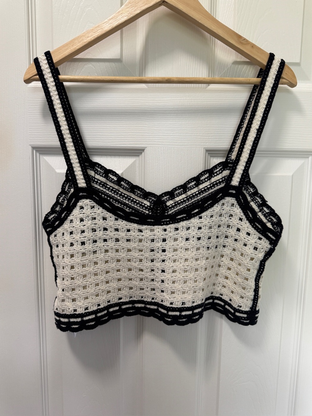 Jason Wu Crochet Knit Crop Top Boho Cottagecore, Festival Tank Sz. 8 - Picture 5 of 6